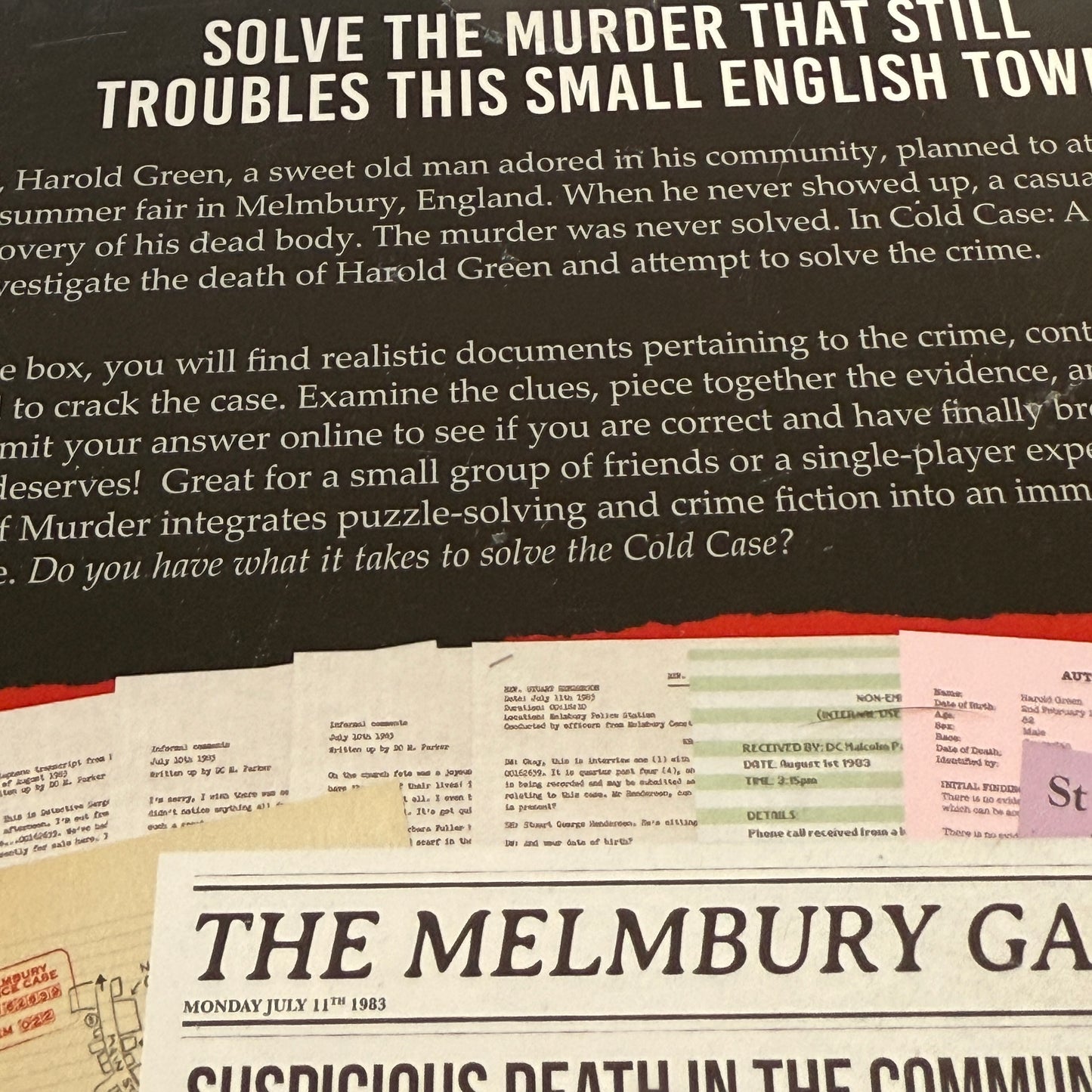 Cold Case, A Pinch of Murder by ThinkFun, Solve a Decades Old Murder from the Case Notes