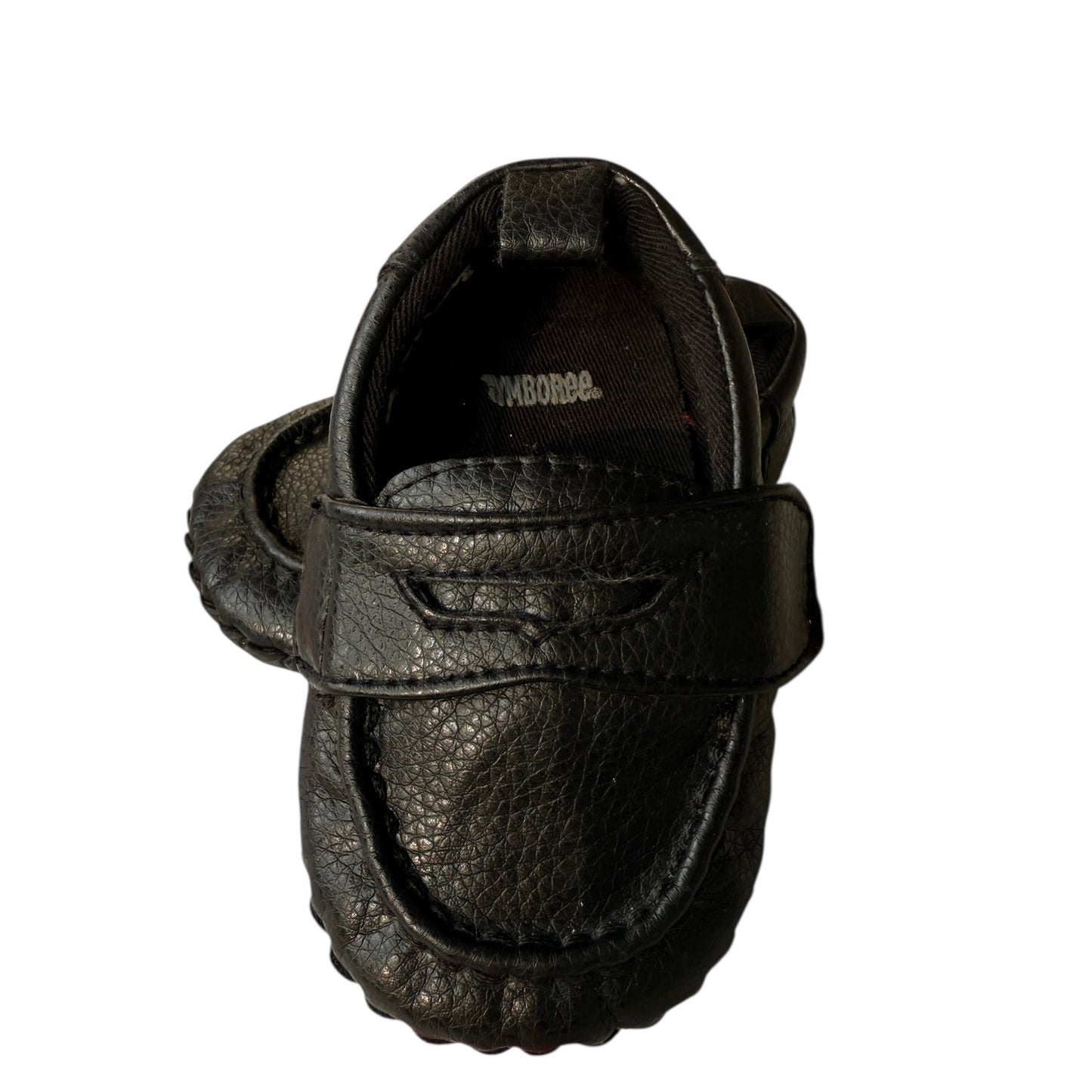 Black Gymboree Infant Leather Penny Loafers with Hook & Loop Closure in Good Preowned Condition