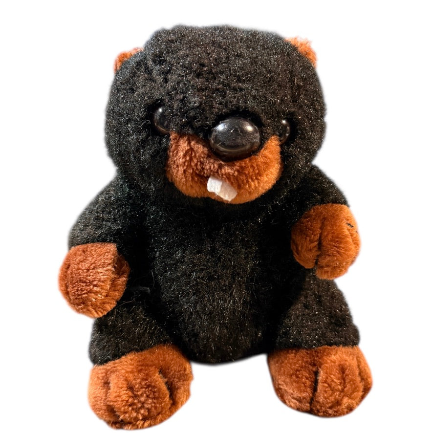 Vintage Plush Beaver Rare 8" Stuffed Animal Toy with Shiny Black Eyes, Flat Tail & Big Teeth!