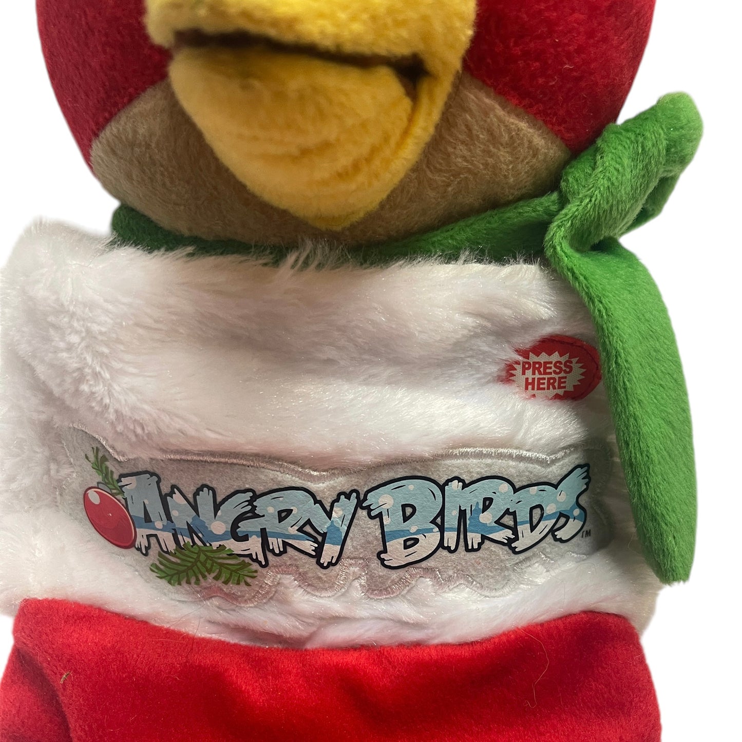 Plush Angry Bird in Santa Hat Squawking Christmas Stocking 21" from in EUC So Fun!