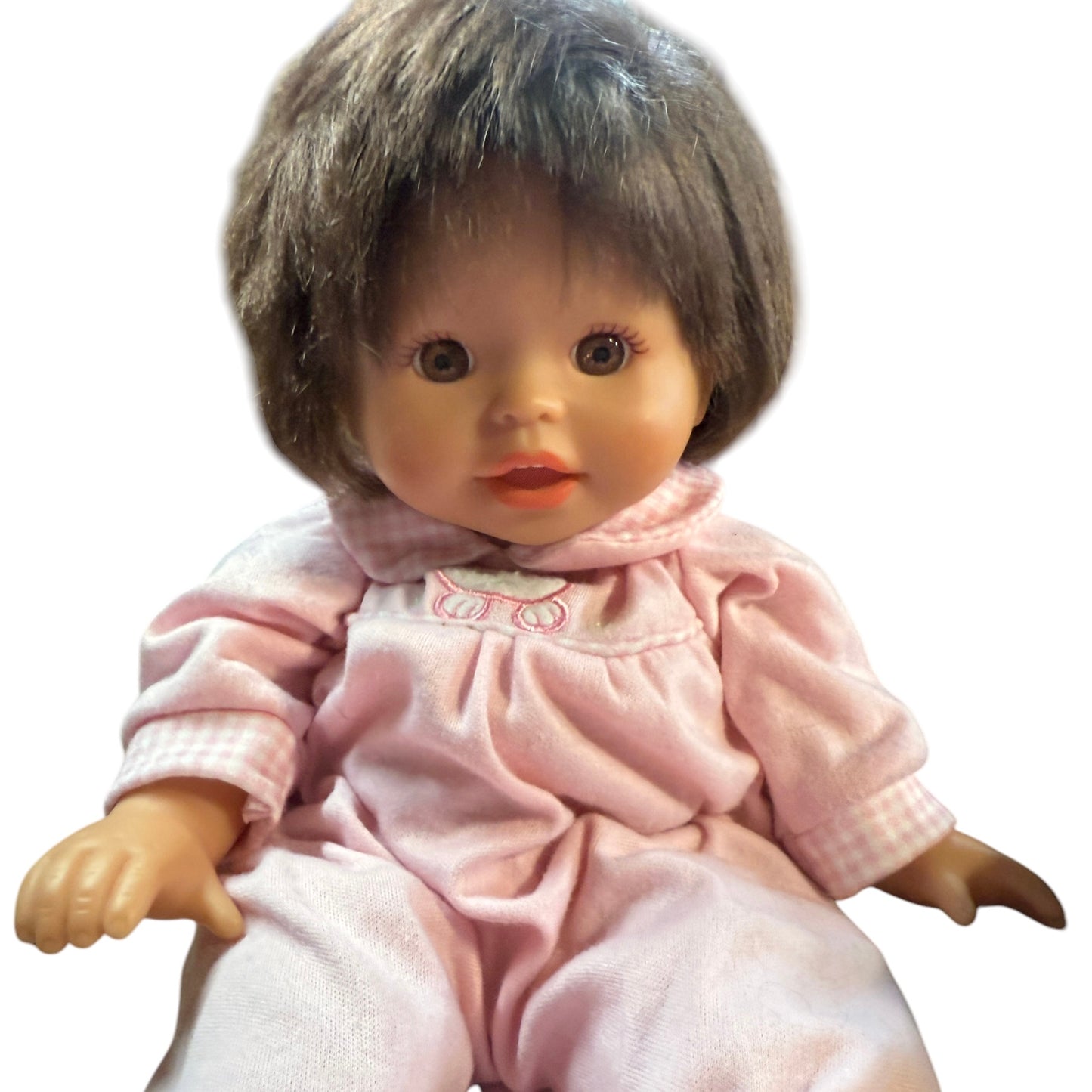 Little Mommy Sweet as Me Mattel Brown Eyed Brunette Baby Doll in Great Preowned Condition