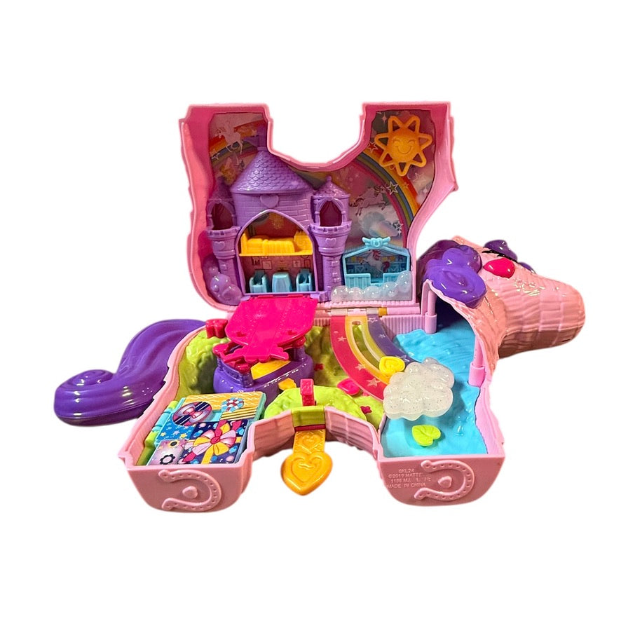 Polly Pocket Unicorn Party Pinata Playset and Assorted Accessories in Excellent Preowned Condition.