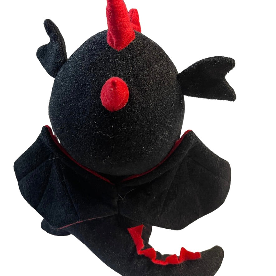 Devilishly Handsome Dragon Black & Red 12" Plush Stuffed Animal Caravan Soft Toys Halloween