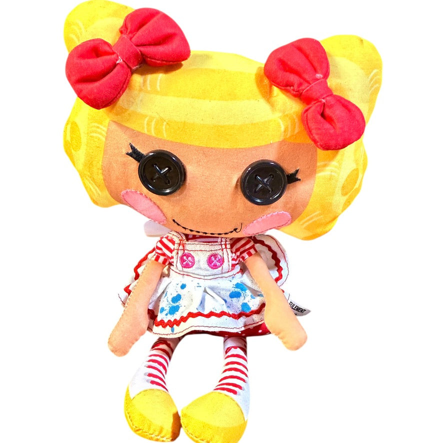 LalalooPsY Spot Splatter & Splash Dolly, 9", Button Eyes, Yellow Hair, Stitched Features GUC