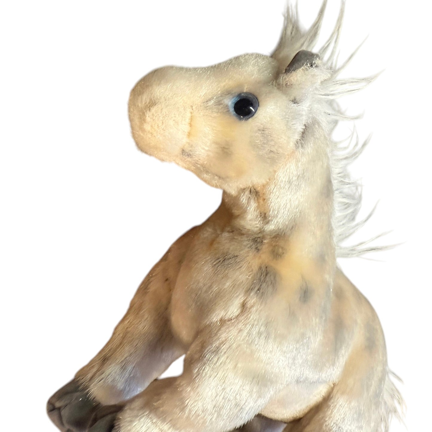 TY Retired Beanie Baby, 'Lightening,' Adorable Cream & Silver Realistic Stuffed Horse Toy in GUC