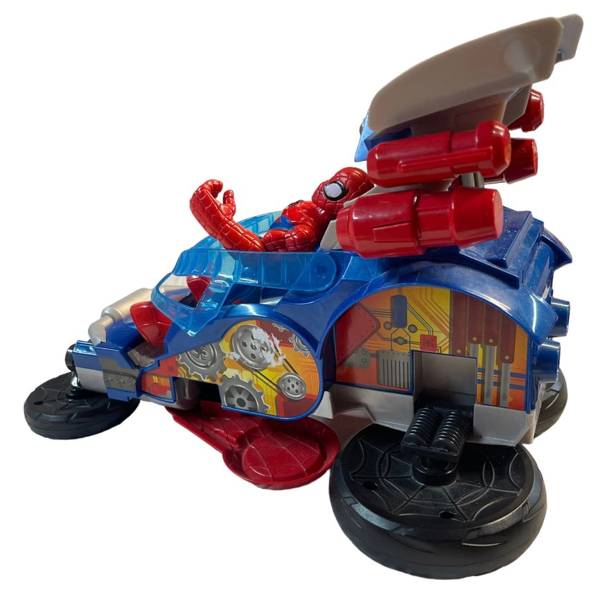 Marvel 2012 Hasbro Spiderman Car & Hovercraft, Wheels Change Position w/Action Figure