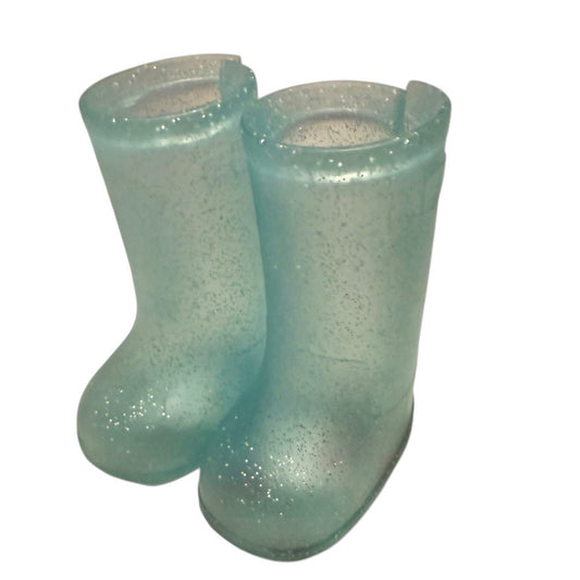 Teal Glitter Boots For 18" Fashion Dolls, Fits My Life, Our Generation, American Girl- Preowned