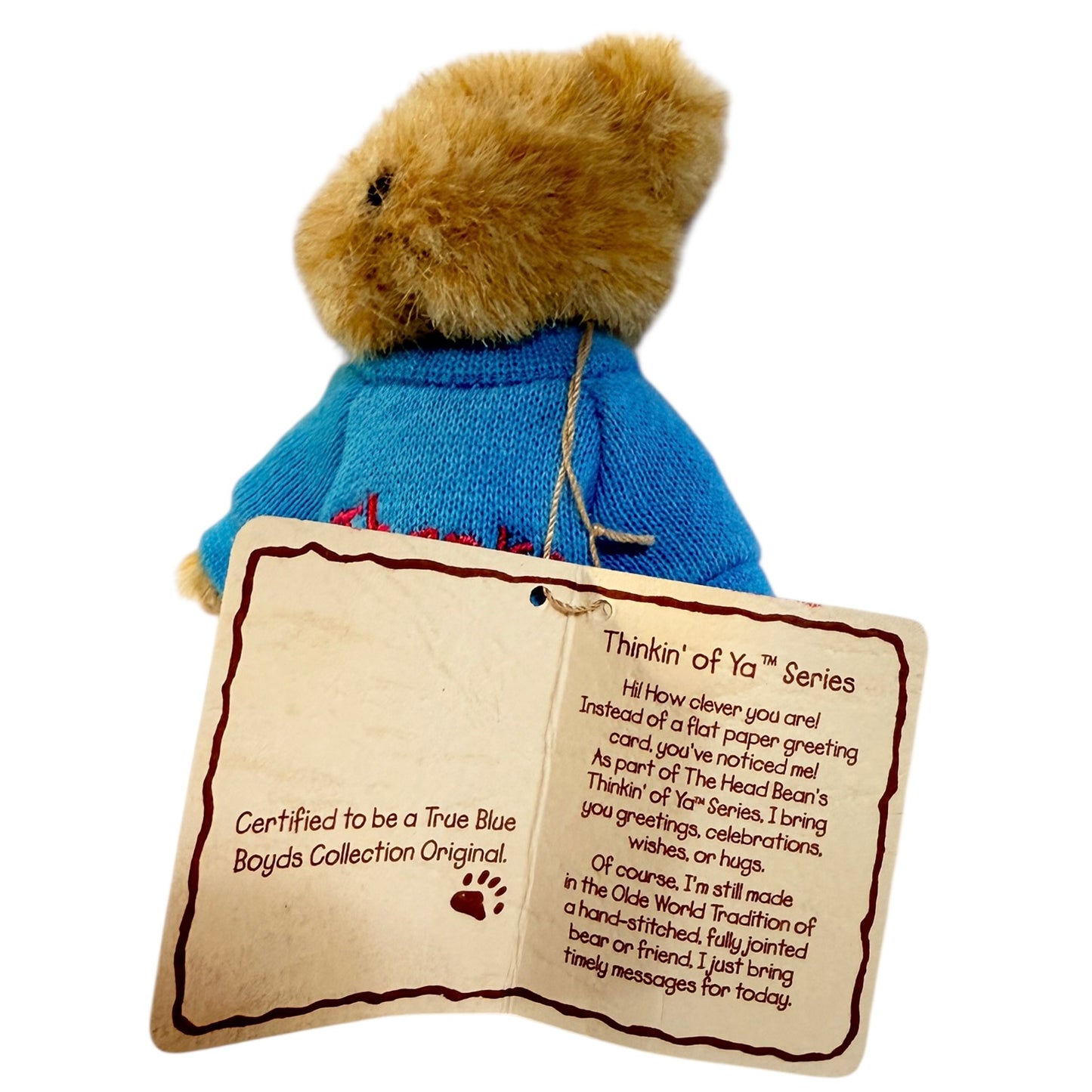 Boyd's Bears "Thanks, Thinking of Ya" Series 4 Articulated 4" Teddy Bear, with Tags in VGUC