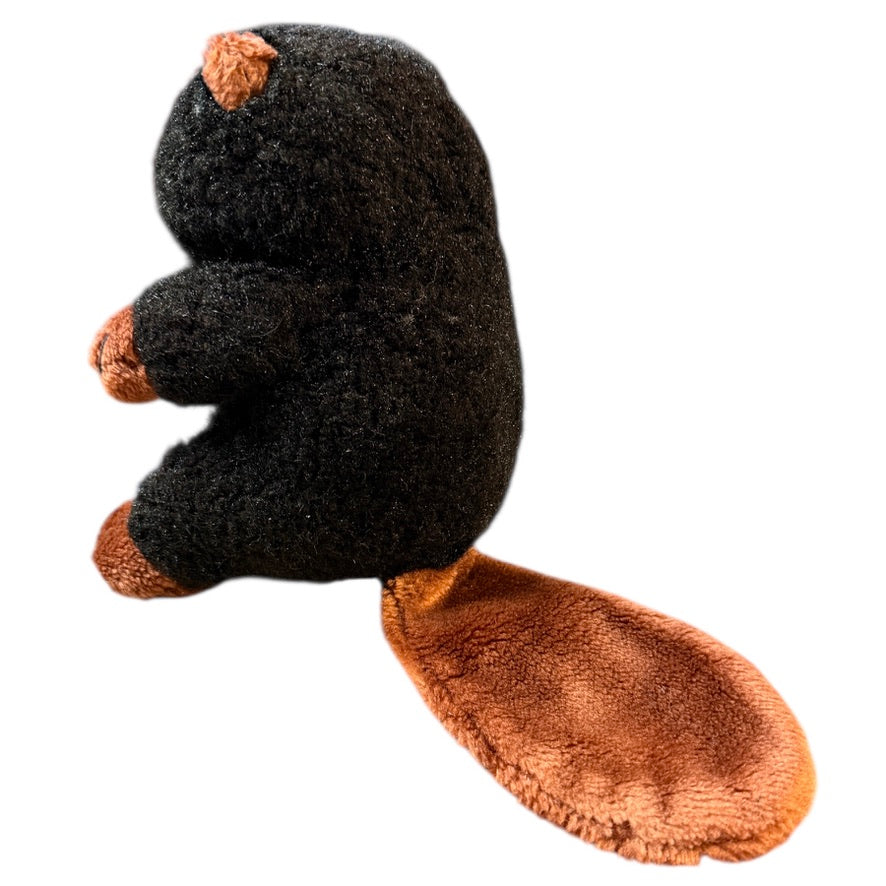 Vintage Plush Beaver Rare 8" Stuffed Animal Toy with Shiny Black Eyes, Flat Tail & Big Teeth!