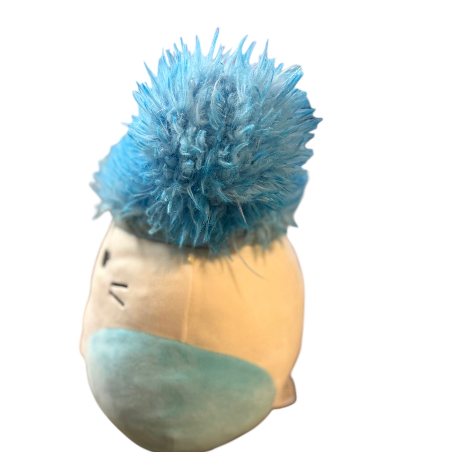 Cora the Cat, a Squish-Doos Squishmallow Plush Toy, Cream/Turquoise & Wild Blue Hair in EUC