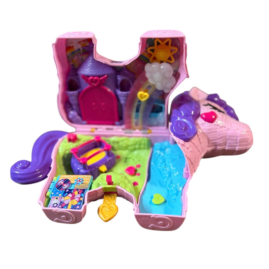 Polly Pocket Unicorn Party Pinata Playset and Assorted Accessories in Excellent Preowned Condition.