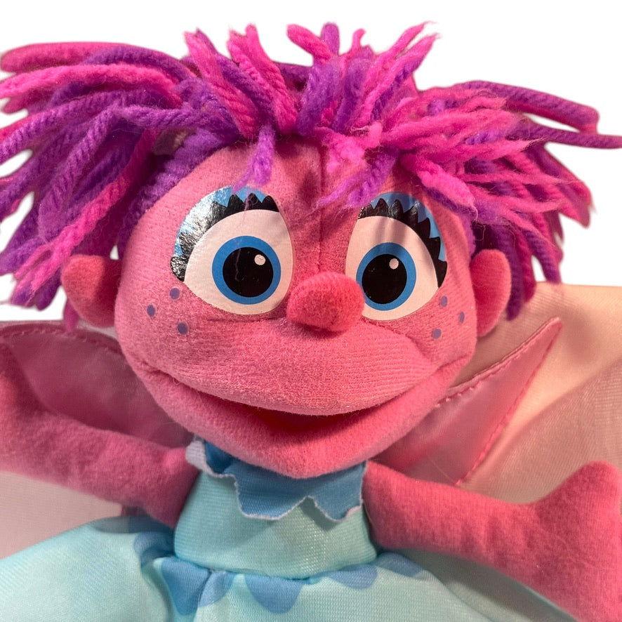 Sesame Street Abby Cadabby Plush 8" Fairy Doll,Pink Body, Wings & Aqua Dress, Pink/Purple Yarn Hair
