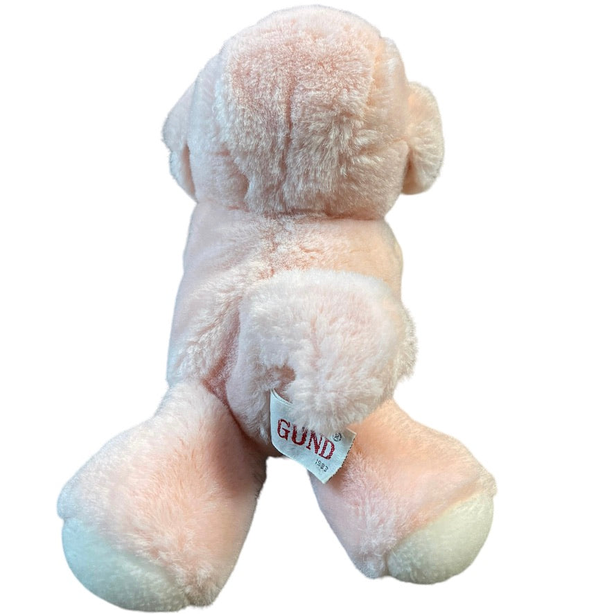 Vintage Gund Pink Lamb Plush Baby Toy Stuffed Animal Soft 1983 EUC