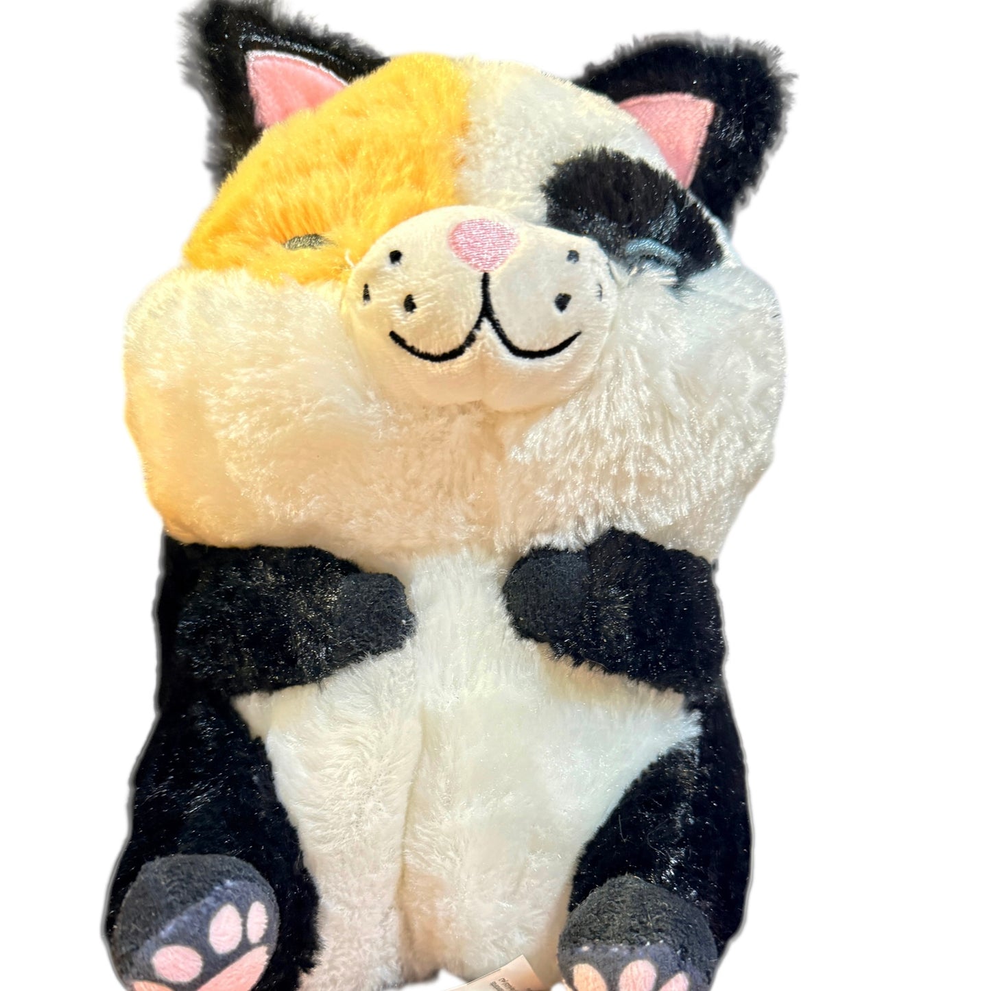 Nanco Belly Buddies Calico Fat Cat Plush Stuffed Animal Toy 9" Preowned in GUC