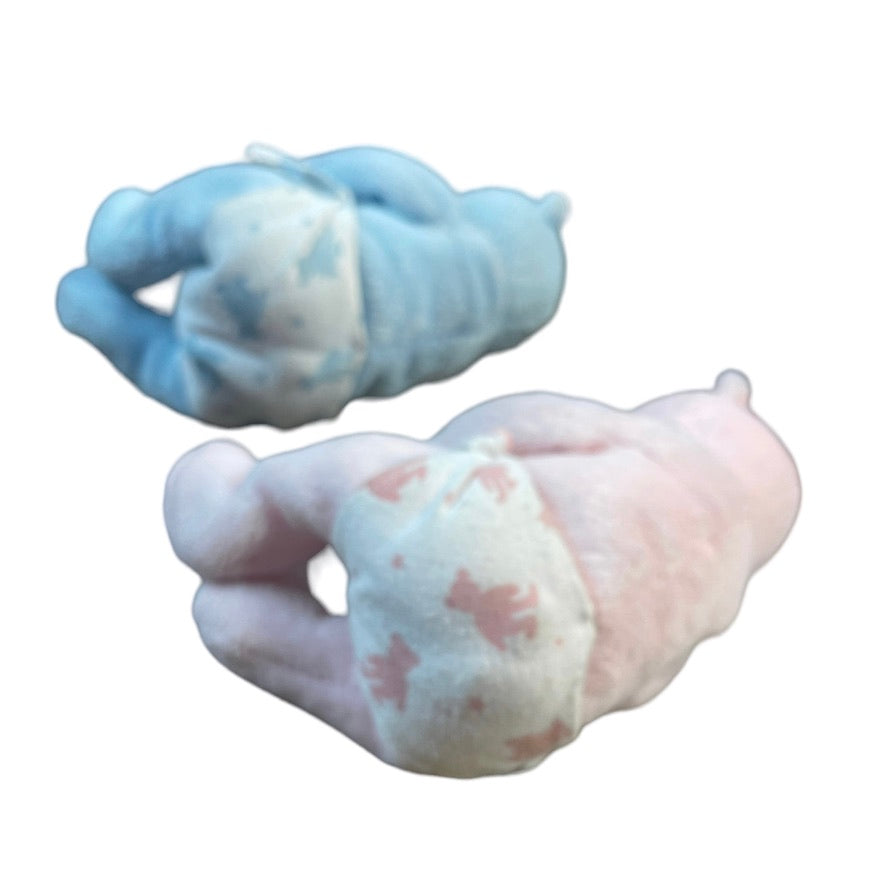 TY Retired Vintage, It"s A Boy! It's a Girl! Pink & Blue Beanie Babies with Embroidery