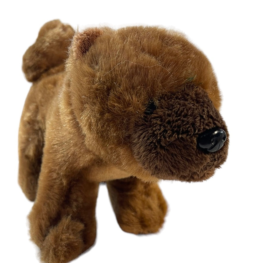 Shar Pei Wrinkles Realistic Stuffed Plush Dog, Glass Eyes, 14" GUC
