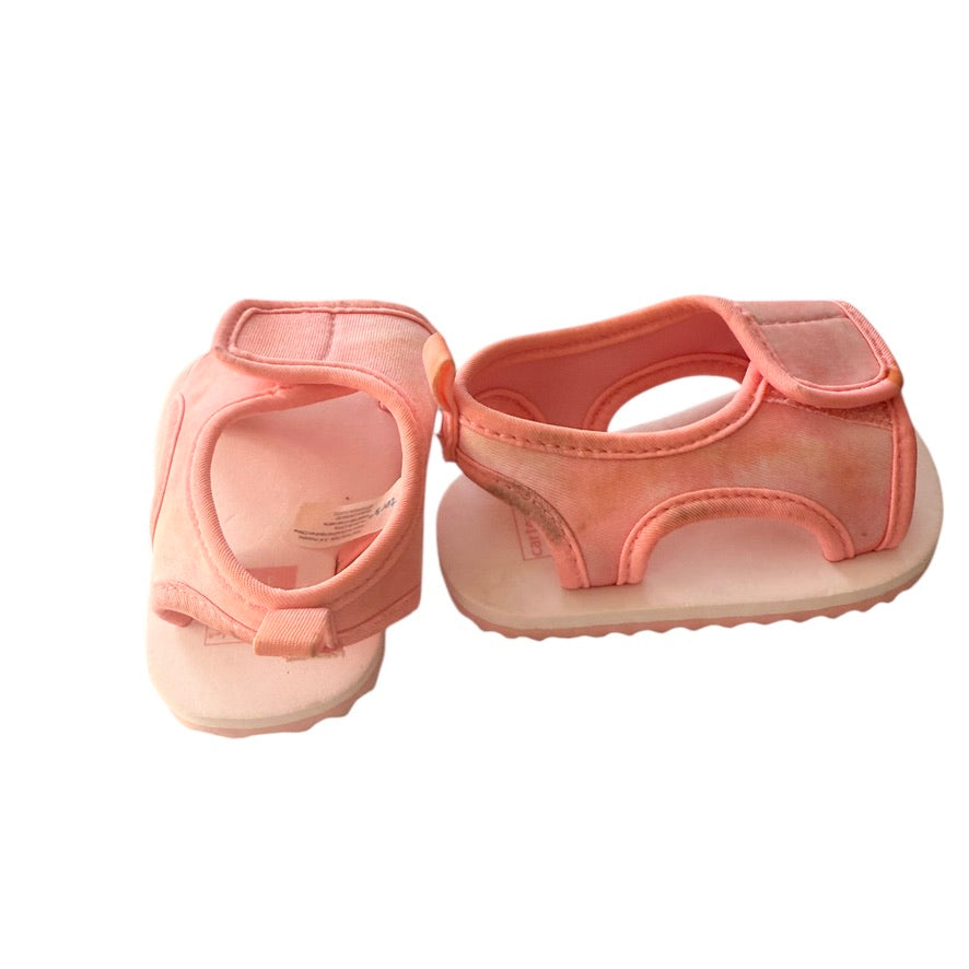 Carter's Pink Tye Dye Water/Crib Shoes/ Sandals Hook & Loop Closure Preowned- Very Nice!