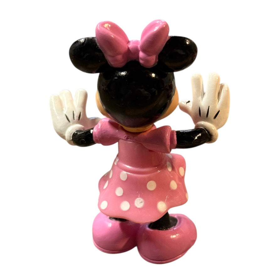 Disney Collection of Polka Dot Minnies, Soft and Hot Pink, 2-3.25" Toys or Cake Toppers in GUC