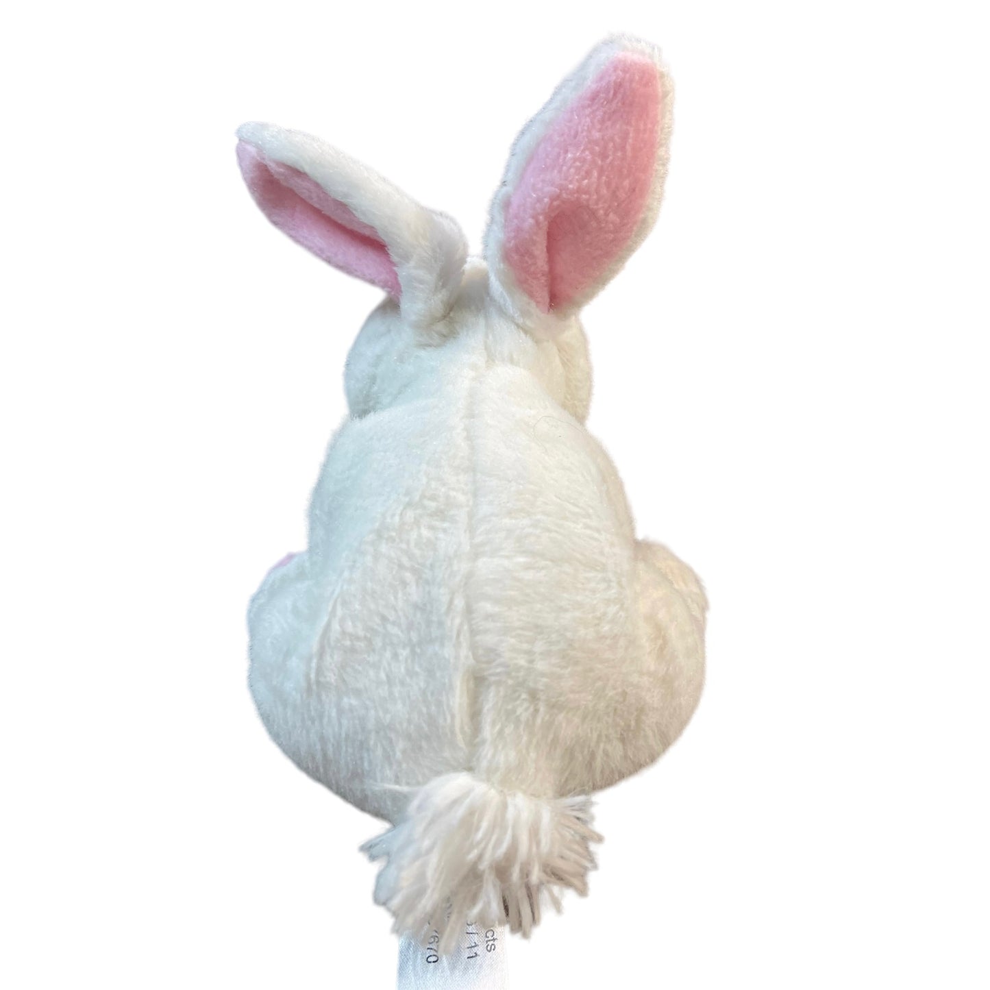 Sweet 6" Plush White Bunny Rabbit Plush with Pink Ears & Paws & Black Button Eyes.