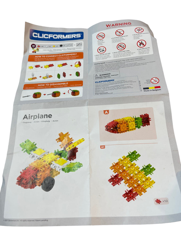 Clikformer's Airplane Clik Building Set GUC- Incomplete