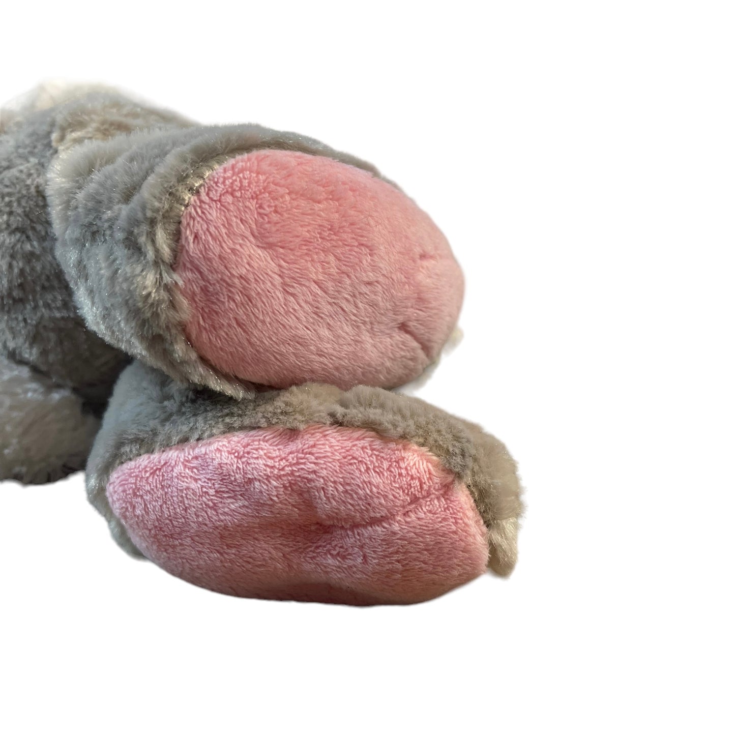 Charming Grey 13" Bunny With Pink Lined Ears, Feet and a Silky Pink Nose GUC