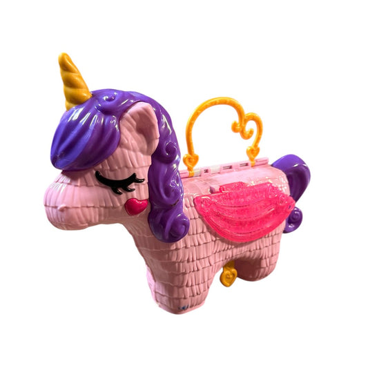 Polly Pocket Unicorn Party Pinata Playset and Assorted Accessories in Excellent Preowned Condition.