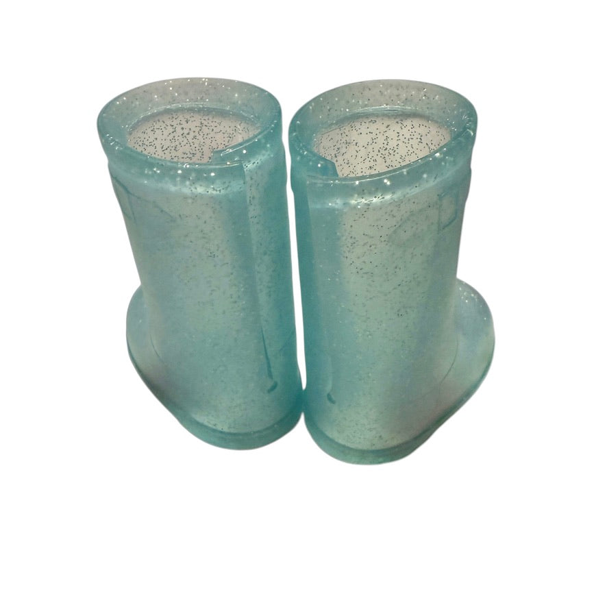 Teal Glitter Boots For 18" Fashion Dolls, Fits My Life, Our Generation, American Girl- Preowned