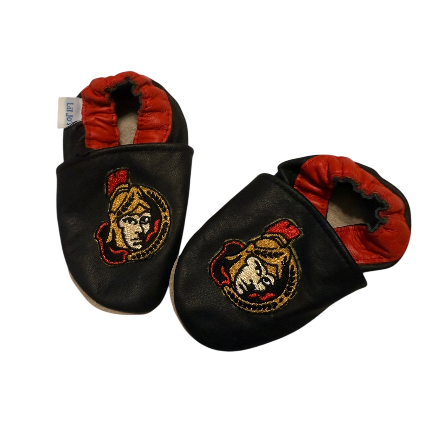 Lil Jo's Ottawa Senators Slip On Baby Shoes/Slippers, 'Leather' Upper, Suede Sole in EUC