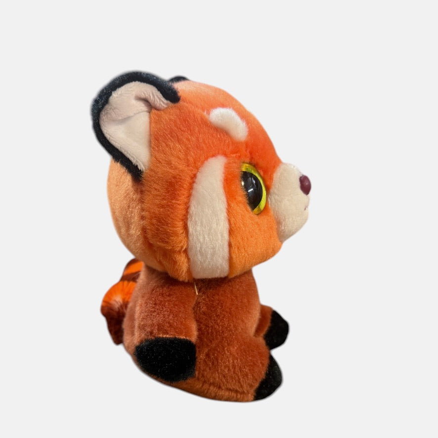 Aurora YooHoo Hapee Red Panda Plush, Huge Green Eyes & Striped Tail, Preowned, Adorable!