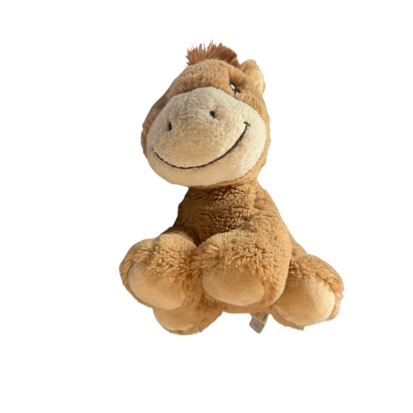'Apple Jack , Precious Moments Aurora Plush 8" Tan Horse, Brown Mane, Embroidered Eyes Big Smile!