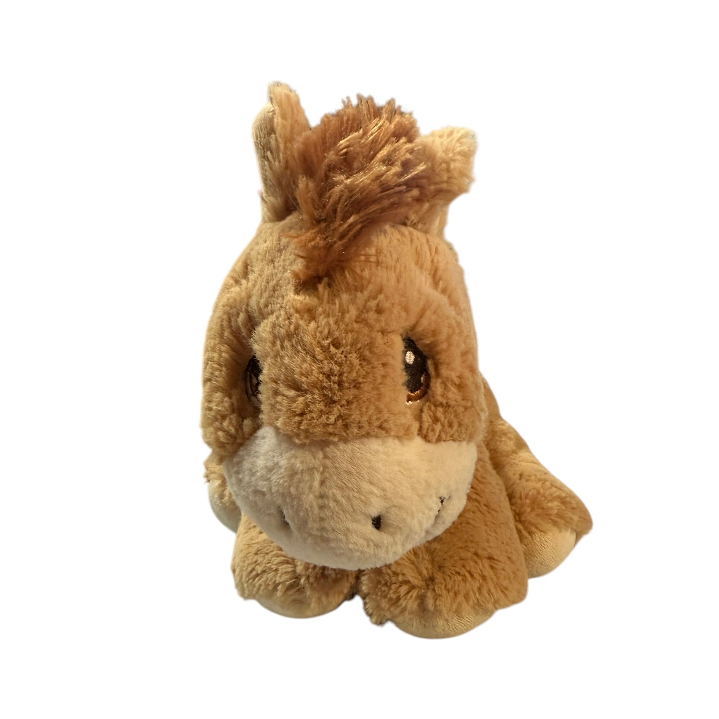 'Apple Jack , Precious Moments Aurora Plush 8" Tan Horse, Brown Mane, Embroidered Eyes Big Smile!
