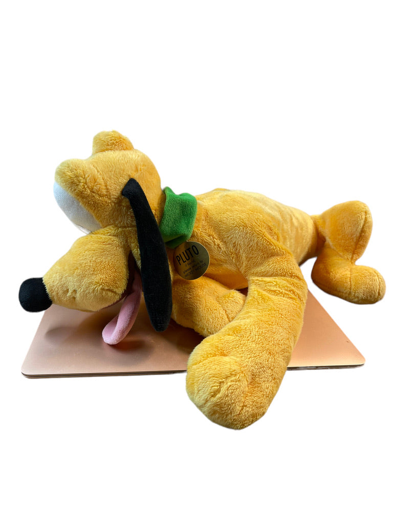 Pluto, Vintage Disney Parks 17" Stuffed Animal Plush with Green Collar & Gold Tag EUC