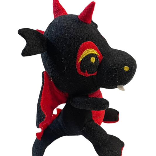 Devilishly Handsome Dragon Black & Red 12" Plush Stuffed Animal Caravan Soft Toys  Halloween