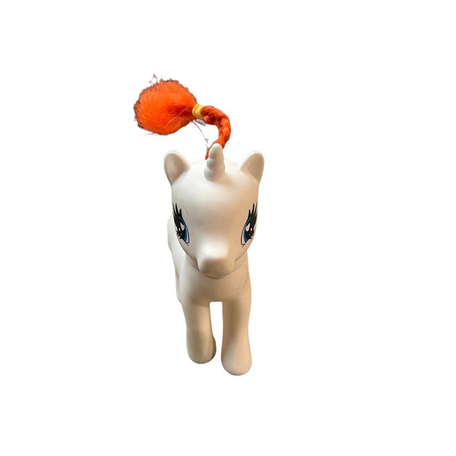 Gi-Go-Mold 3-16-B1 Fakie Spaceman White My Little Pony with Orange Mane with Tulip