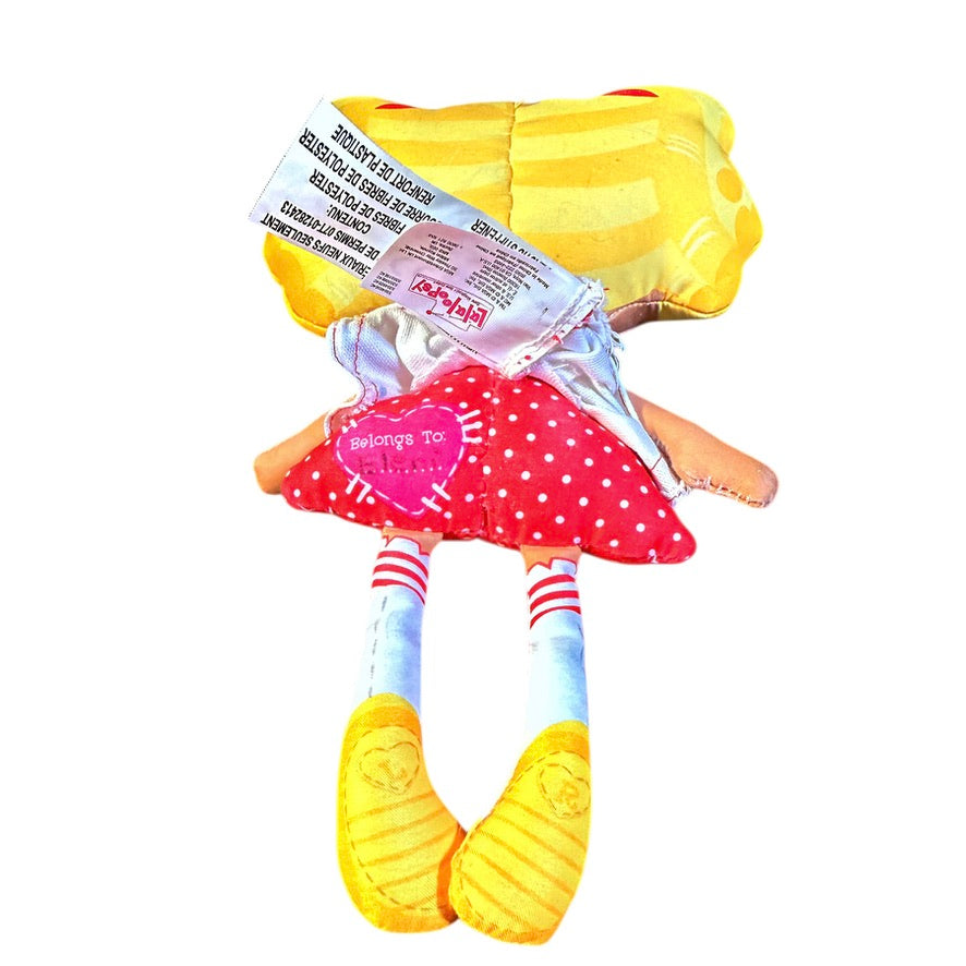 LalalooPsY Spot Splatter & Splash Dolly, 9", Button Eyes, Yellow Hair, Stitched Features GUC
