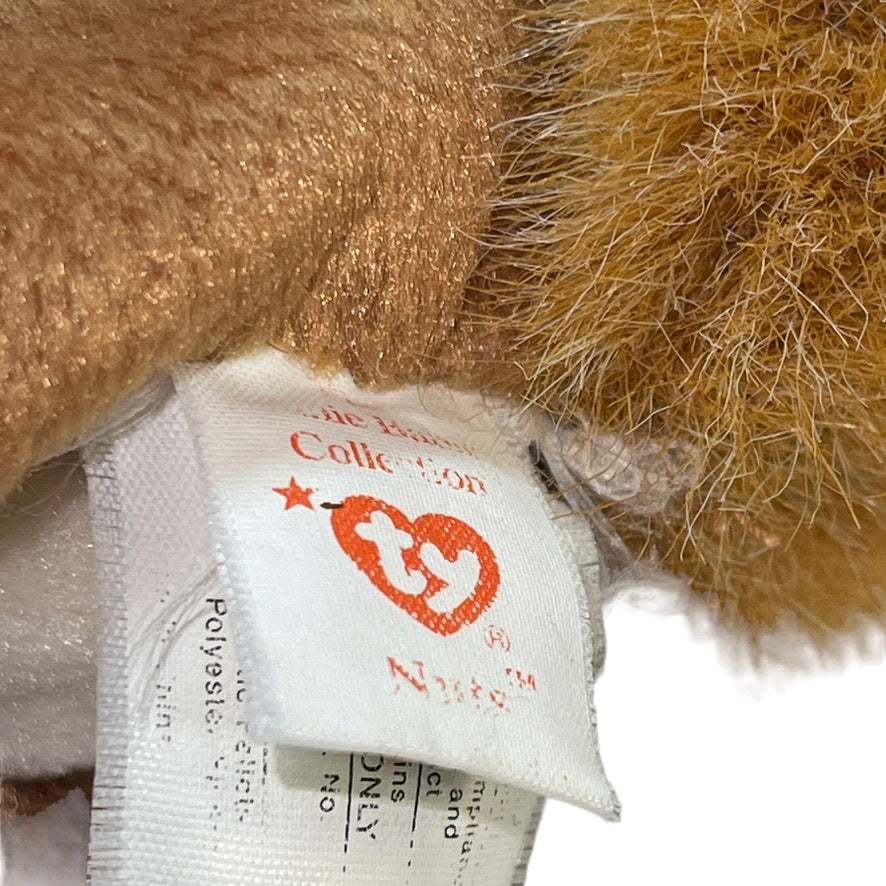 TY Beanie Baby, 'NUTS' the Squirrel, Retired 1996, Stuffed 6” Woodland Plush in GUC