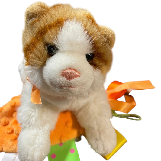 Gund Scoopers Jr, 10" Orange  Tabby Plush & Lovey Security Blanket Combo in EUC
