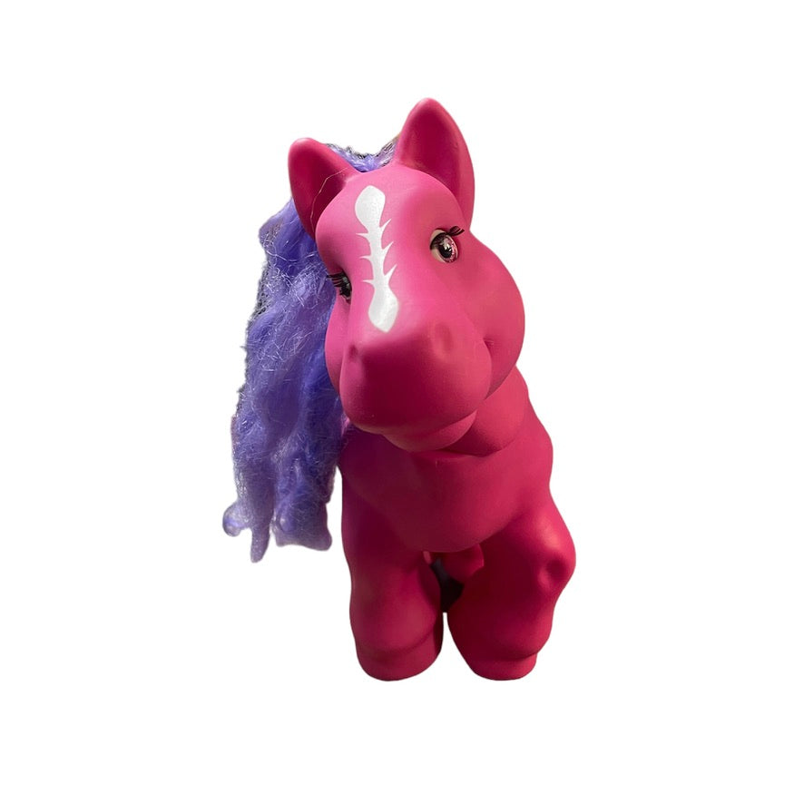 Vintage Hasbro 1990's My Little Pony Cabbage Patch Horseshoe Aqua Saddle Pink Hearts
