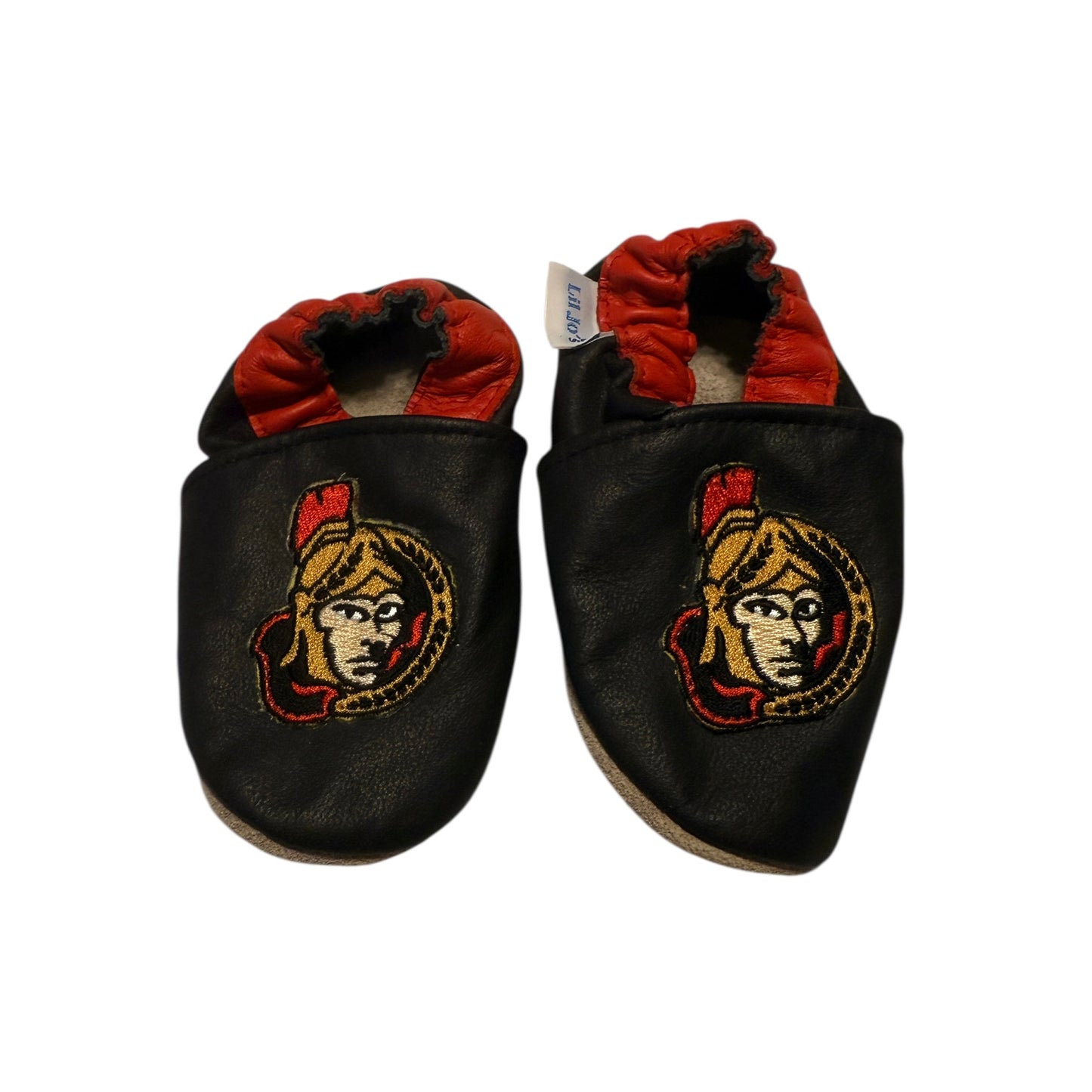Lil Jo's Ottawa Senators Slip On Baby Shoes/Slippers, 'Leather' Upper, Suede Sole in EUC