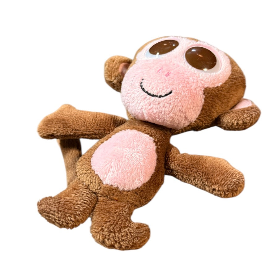 Cadbury Buttons Monkey Small Soft Plush Toy, 5" Brown & Pink Plush with Chocolate Button Eyes