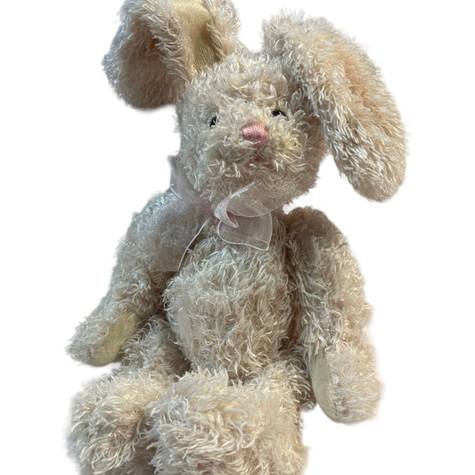 'Breezy' Gund 11" Shaggy Lop Eared Rabbit, Bead Eyes, Pink Satin Nose, Silky Ears and Paws