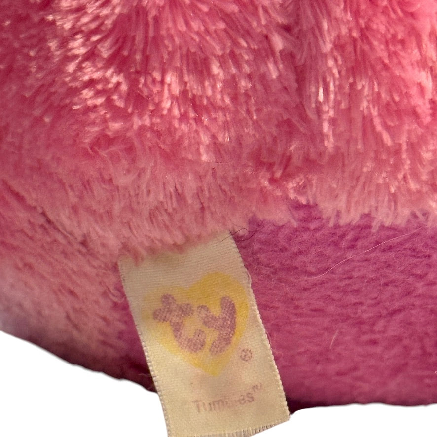 Ty Beanie Ballz, 'Tumbles the Pink Cat', Preowned in Cuddly, Furry Condition!