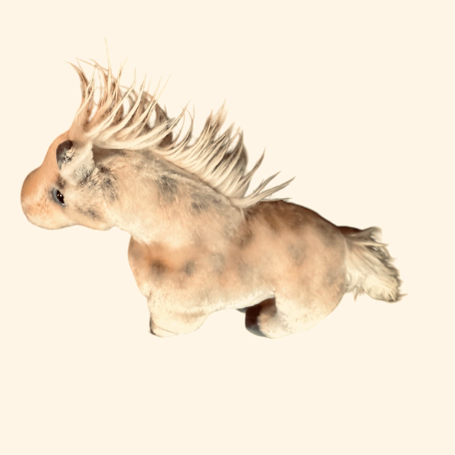 TY Retired Beanie Baby, 'Lightening,' Adorable Cream & Silver Realistic Stuffed Horse Toy in GUC