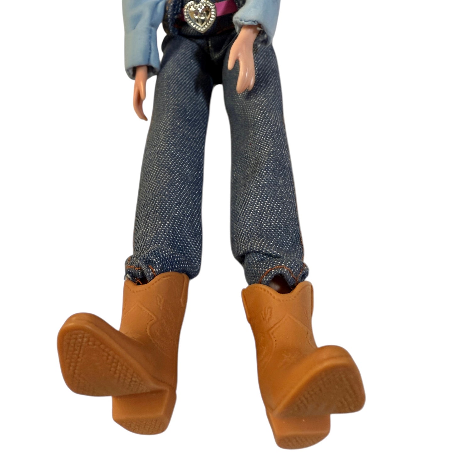 Paradise Kids 10" Blond Western Cowgirl Doll Denim Outfil, Cowboy Boots & Fancy Belt Buckle
