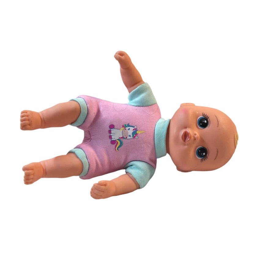 My Sweet Love 8" Baby with Blond Vinyl Hair & Aqua and Pink Clothing with Unicorn Detail