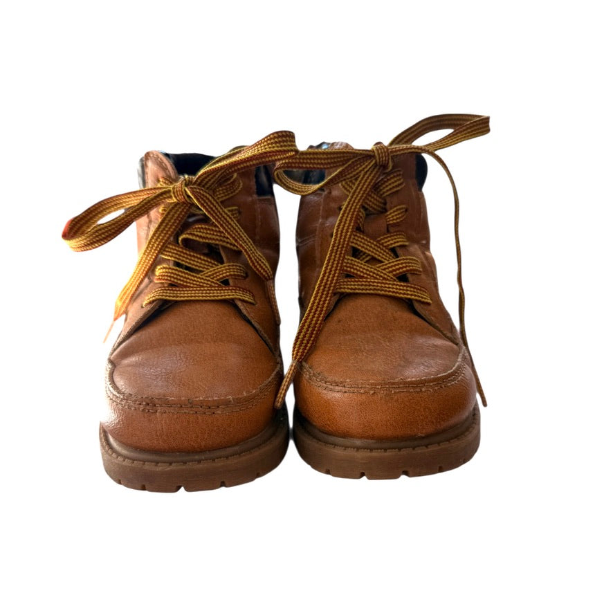 Carter's Brown Hiking Boots with Laces & Side Zippers, Size 9 , in Good Preowned Condition