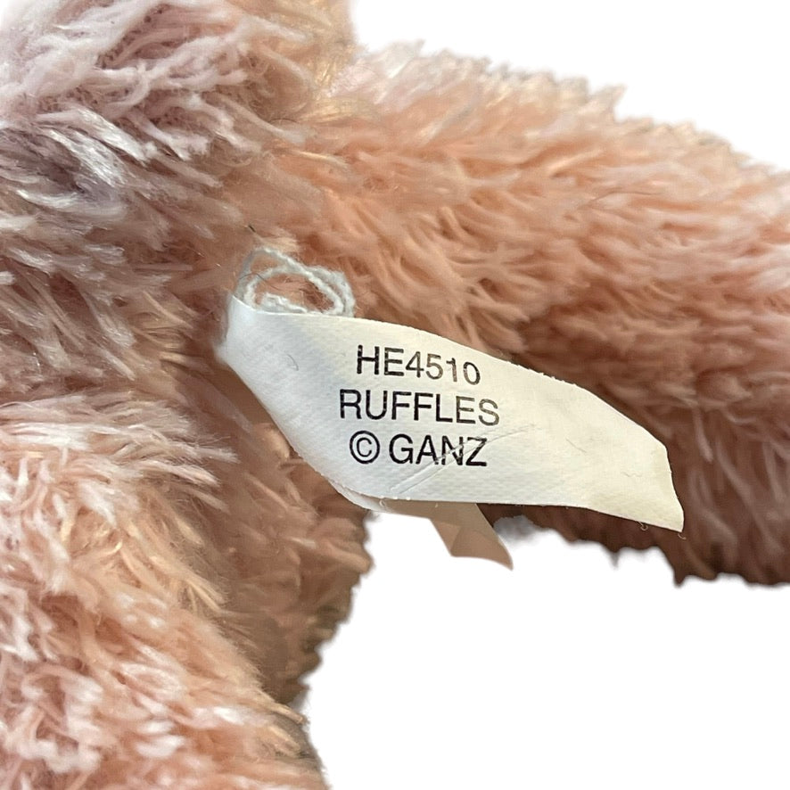 Ganz Ruffles Vintage 12" Blush Pink Scruffy Bunny Rabbit, Bendable Ears,