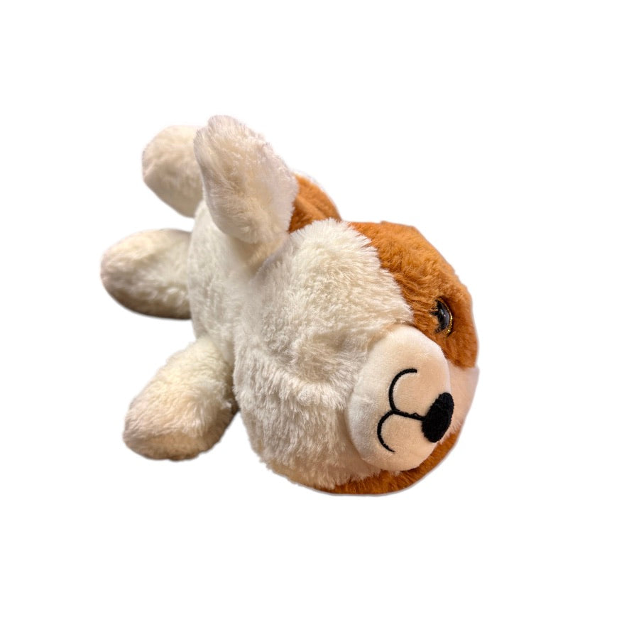 Corgi/Shiba Inu Stuffed Puppy Dog Plush, Pink Sparkly Ears & Eyes & Red Lip Print on Tush in GUC