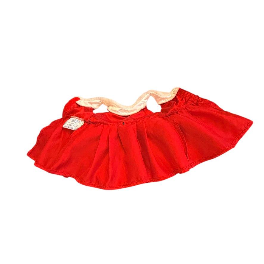 Build-a-Bear Christmas Dress, Red Velvet with White 'Fur' Trim & Black Sparkly Sequins! GUC