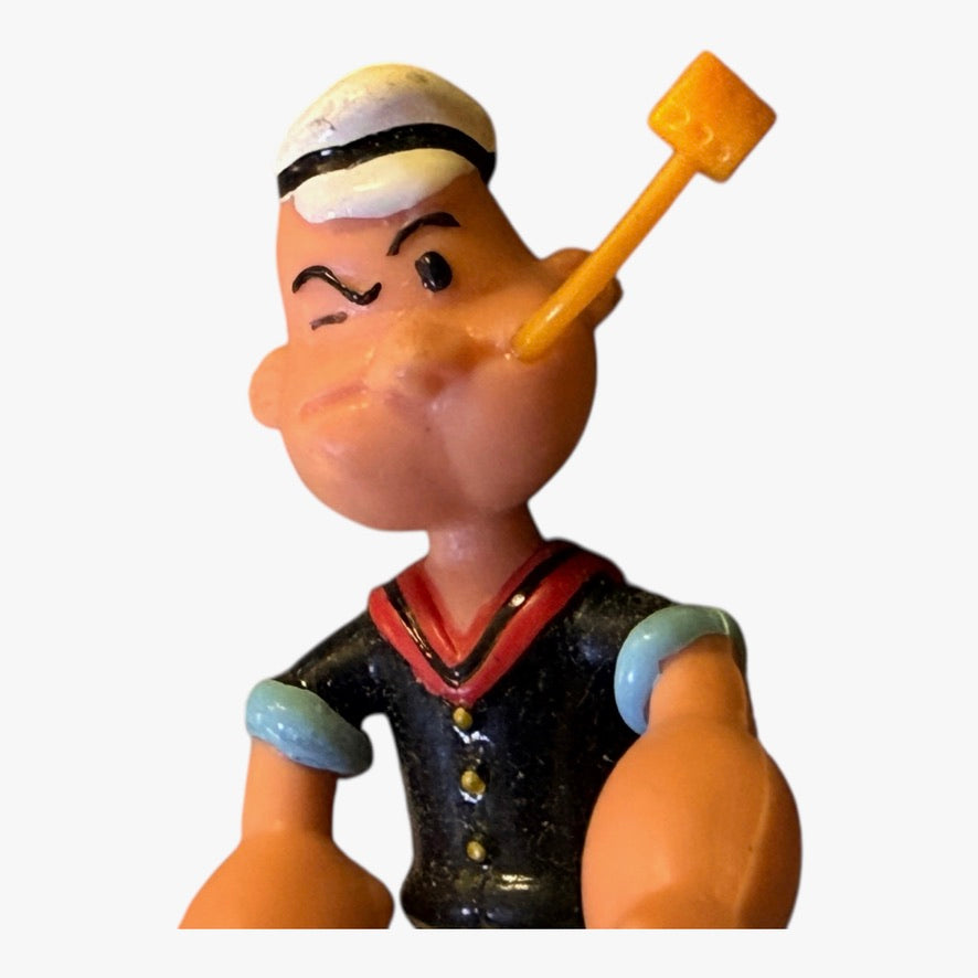 Vintage Winking Bendable Popeye 3" Vinyl Figure with Pipe in Excellent Preowned Condition